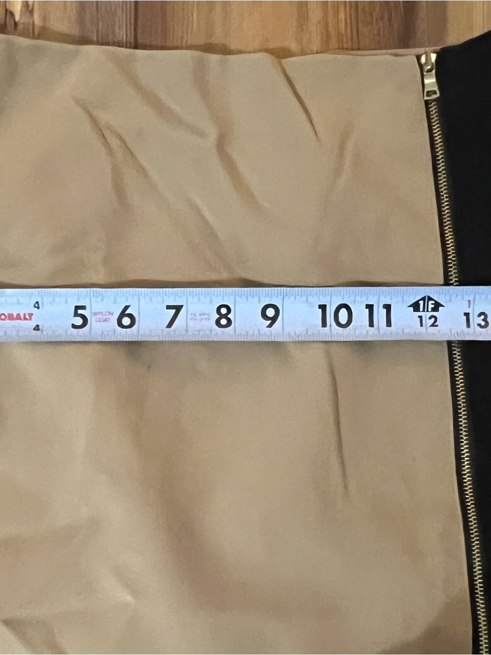 Ann Taylor Two-Tone Tan and Black Pencil Skirt with Side Zip Detail - Picture 6 of 7